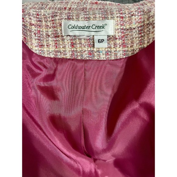 Coldwater Creek Jacket Women's Petite 6 Boucle Tweed Pastel Blazer Coat - Picture 5 of 9